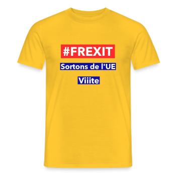 frexit sortons de l'UE - T-shirt homme - jaune - Devant - AI Model Male 178 dark (178cm)
