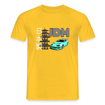 JDM Supra design - Men's T-Shirt - yellow - Front - AI Model Male 178 dark (178cm)