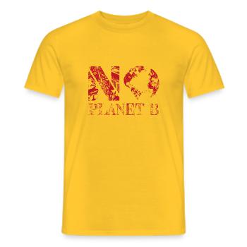pas de planète B rouge - T-shirt homme - jaune - Devant - AI Model Male 178 dark (178cm)