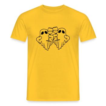 2 Wein trinkende Geister - Männer T-Shirt - Gelb - Vorne - AI Model Male 178 dark (178cm)