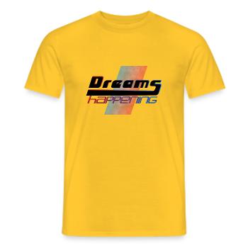 Dreams susediendo - Men's T-Shirt - yellow - Front - AI Model Male 178 dark (178cm)