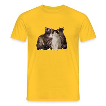 Glückskatzen - Männer T-Shirt - Gelb - Vorne - AI Model Male 178 dark (178cm)