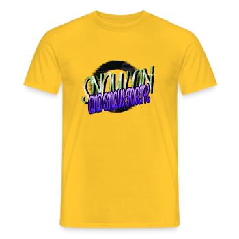 Christmas Christmas Tree Bodybuilding awkward joke - Men's T-Shirt - yellow - Front - AI Model Male 178 dark (178cm)