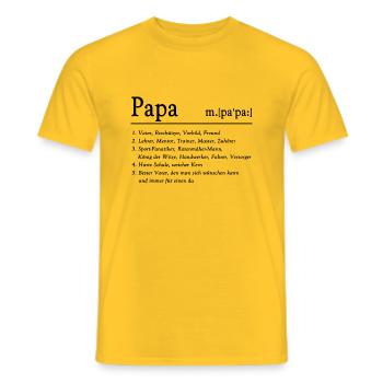 Papa Bedeutung - Männer T-Shirt - Gelb - Vorne - AI Model Male 178 dark (178cm)