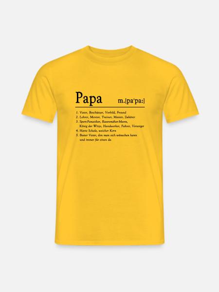 Papa Bedeutung - Männer T-Shirt - Gelb