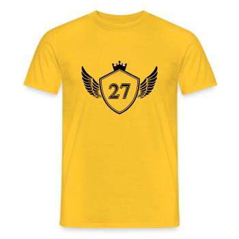 wappen 27 - Männer T-Shirt - Gelb - Vorne - AI Model Male 178 dark (178cm)