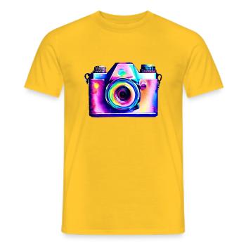 Photographer Funny Photographing Camera Photographers - Men's T-Shirt - yellow - Front - AI Model Male 178 dark (178cm)