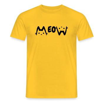 MEOW - Männer T-Shirt - Gelb - Vorne - AI Model Male 178 dark (178cm)