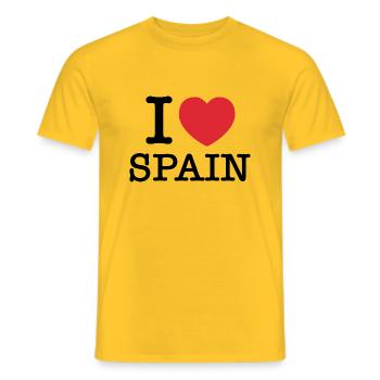 Ich liebe Spanien | Spanien | I Herz Spanien - Männer T-Shirt - Gelb - Vorne - AI Model Male 178 dark (178cm)