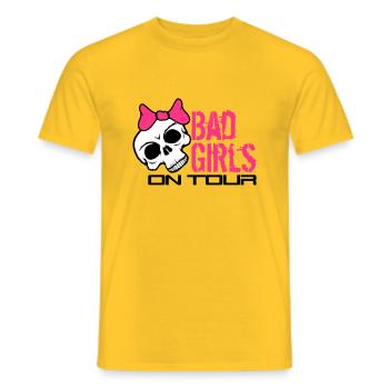 schaedel totenkopf boese bad gefaehrlich on tour u - Männer T-Shirt - Gelb - Vorne - AI Model Male 178 dark (178cm)