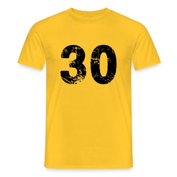 30 - Men's T-Shirt - yellow - Front - AI Model Male 178 dark (178cm)