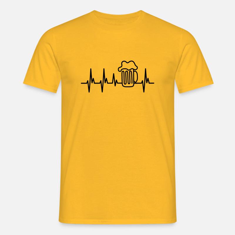 Bier Herzfrequenz - Männer T-Shirt - Gelb