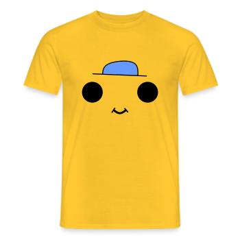 Cute face with a blue hat - Männer T-Shirt - Gelb - Vorne - AI Model Male 178 dark (178cm)