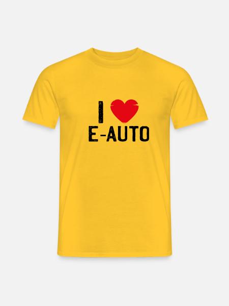 E Auto Elektro Auto E-Auto elektrisch e car - Männer T-Shirt - Gelb