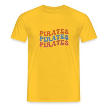 Pirates pour toujours fun original design vagues - T-shirt homme - jaune - Devant - AI Model Male 178 dark (178cm)