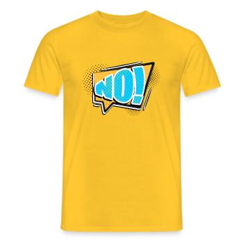 No! Comic Style Bubble Graffiti Lettering - Men's T-Shirt - yellow - Front - AI Model Male 178 dark (178cm)