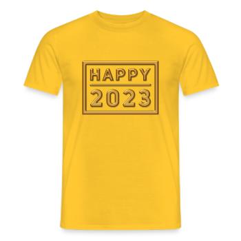 Frohes Neues Jahr 202 - Männer T-Shirt - Gelb - Vorne - AI Model Male 178 dark (178cm)