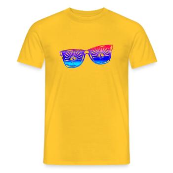 Sonnenbrille Sommer süß Happy Beach Ocean Surf - Männer T-Shirt - Gelb - Vorne - AI Model Male 178 dark (178cm)
