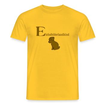 eichsfelderlandkind mit welpe - Männer T-Shirt - Gelb - Vorne - AI Model Male 178 dark (178cm)