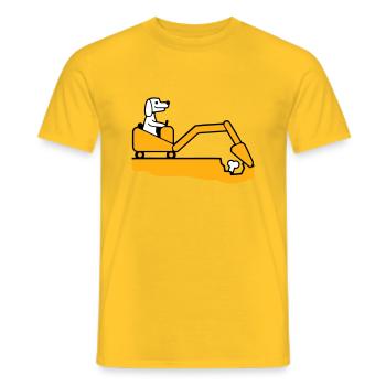 Hund Knochen Vergraben Bagger Buddeln Cool Baggern - Männer T-Shirt - Gelb - Vorne - AI Model Male 178 dark (178cm)