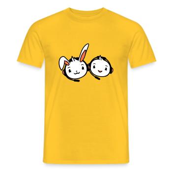 Bunny Bird Chick 2 Gamer Gaming Play Headset - Men's T-Shirt - yellow - Front - AI Model Male 178 dark (178cm)