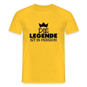 die legende ist in pension - Männer T-Shirt - Gelb - Vorne - AI Model Male 178 dark (178cm)