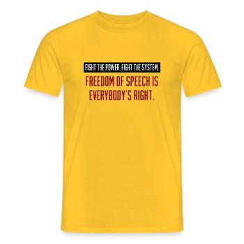 liberté d'expression - T-shirt homme - jaune - Devant - AI Model Male 178 dark (178cm)