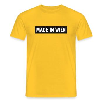 MADE IN WIEN - Männer T-Shirt - Gelb - Vorne - AI Model Male 178 dark (178cm)
