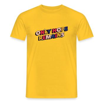Only Hope Remains Positive Vibes Motivation - T-shirt homme - jaune - Devant - AI Model Male 178 dark (178cm)