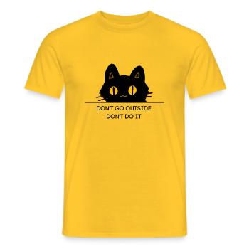Funny Don't go outside don't do it - Men's T-Shirt - yellow - Front - AI Model Male 178 dark (178cm)