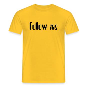 Follow me design for all sorts of occasions - Men's T-Shirt - yellow - Front - AI Model Male 178 dark (178cm)