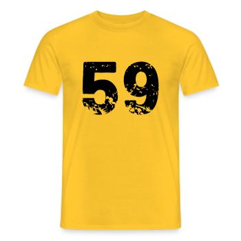 59 - Männer T-Shirt - Gelb - Vorne - AI Model Male 178 dark (178cm)
