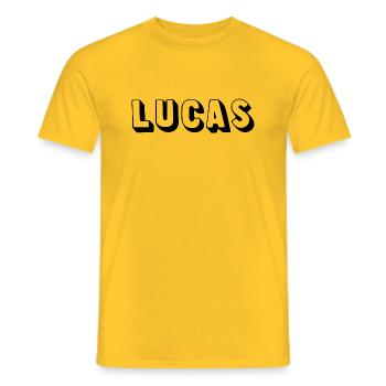 Name - Lucas - Männer T-Shirt - Gelb - Vorne - AI Model Male 178 dark (178cm)