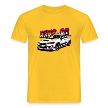 JDM Dominator Anime Style Car - Men's T-Shirt - yellow - Front - AI Model Male 178 dark (178cm)