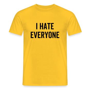 Je déteste tout le monde - T-shirt homme - jaune - Devant - AI Model Male 178 dark (178cm)