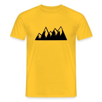 Berge Berg Gebirge Mountain 09 Zeichenfläche 10 - Männer T-Shirt - Gelb - Vorne - AI Model Male 178 dark (178cm)