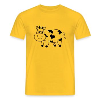 Vache fraîche - T-shirt homme - jaune - Devant - AI Model Male 178 dark (178cm)