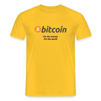 Fixthemoney - Männer T-Shirt - Gelb - Vorne - AI Model Male 178 dark (178cm)