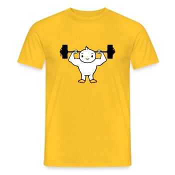 Oiseau Bodybuilder Haltérophilie Fort Gym Fitness - T-shirt homme - jaune - Devant - AI Model Male 178 dark (178cm)