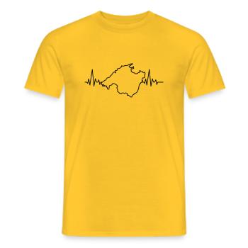 Malle Heartbeat - Mallorca - Männer T-Shirt - Gelb - Vorne - AI Model Male 178 dark (178cm)