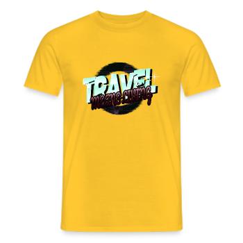 camping beer travel typography eat sleep travel - Männer T-Shirt - Gelb - Vorne - AI Model Male 178 dark (178cm)