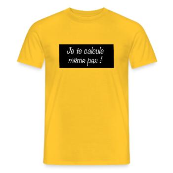 Je te calcule même pas - T-shirt homme - jaune - Devant - AI Model Male 178 dark (178cm)