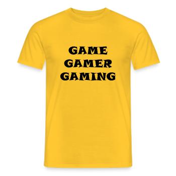 Game Gaming PC - Männer T-Shirt - Gelb - Vorne - AI Model Male 178 dark (178cm)