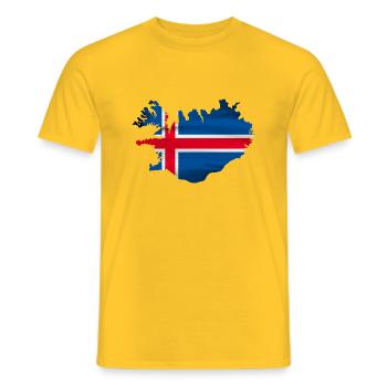 Tout simplement l’Islande - T-shirt homme - jaune - Devant - AI Model Male 178 dark (178cm)