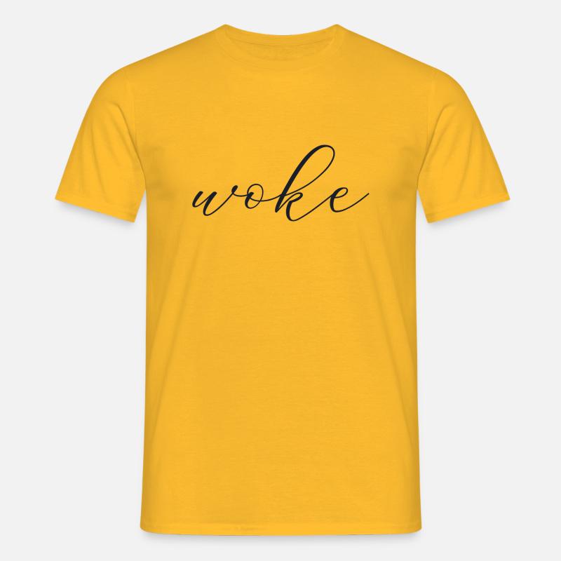 Autodérision : WOKE - T-shirt Homme - jaune