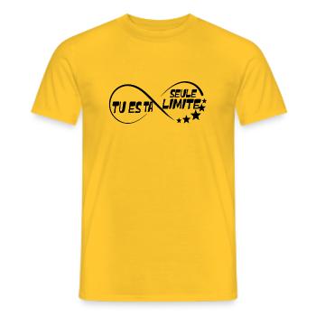 Tu es ta seule limite - T-shirt homme - jaune - Devant - AI Model Male 178 dark (178cm)