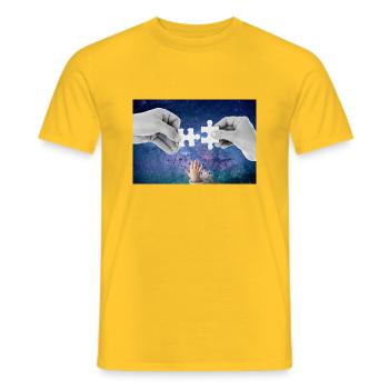 Rätselspaß für die ganze Familie. - Männer T-Shirt - Gelb - Vorne - AI Model Male 178 dark (178cm)