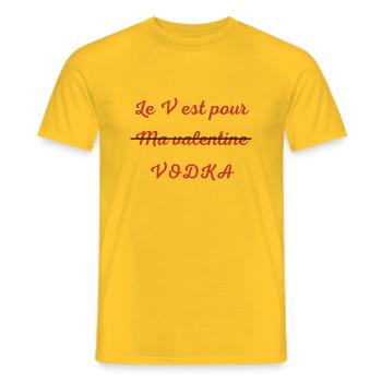 Saint Valentin - T-shirt homme - jaune - Devant - AI Model Male 178 dark (178cm)