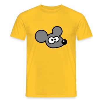 Maus Mäuschen Süße Kleine Ratte Nager Lustig Comic - Männer T-Shirt - Gelb - Vorne - AI Model Male 178 dark (178cm)