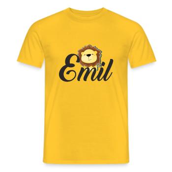 Emil Name Baby Child Children Gift - Men's T-Shirt - yellow - Front - AI Model Male 178 dark (178cm)